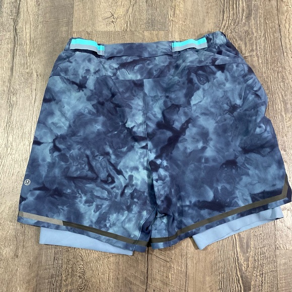 LULULEMON Surge Short 6" Lined Boldlines Running Yoga Athletic Shorts - Picture 2 of 6